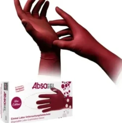 Ampri Absogel Handschuh Latex puderfrei Bordeaux
