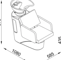 DOBI Smartline Rückwaschanlage Leo mit Stuhl Yakar