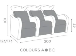 Salon Ambience Rückwaschanlage Luxury, 3er Bank