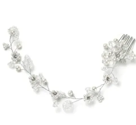 Trisa Celebride Haarkamm mit Perlen und Strass und zarter, formbarer Drahtdeko