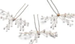 Trisa Celebride Haarnadel mit kleinen weissen Perlen und geschliffenen Steinen