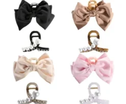 Trisa Fashion Haarklemme mit Perlen und Haarklemme mit Masche